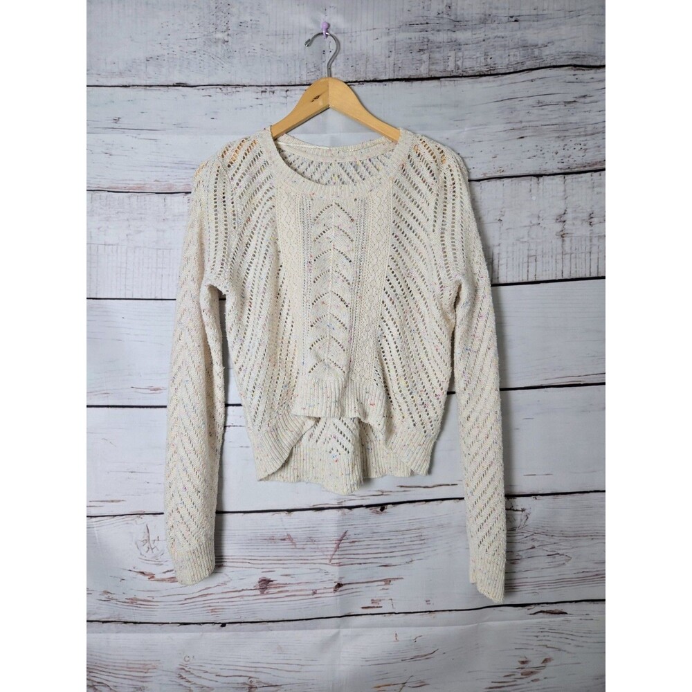Lauren Conrad Womens Sweater Size Small Cream Speckled Confetti Knit  Pullover